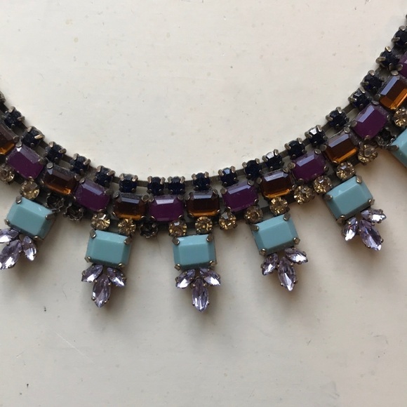 J. Crew blue and purple chunky necklace - Picture 3 of 5